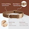 Ewinoom Soft Dog Collar with Metal Buckle Adjustable Durable Comfort Corduroy Collars for Large Medium Small Dogs Coffee