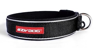 EzyDog Neo Dog Collar Waterproof Reflective Dog Collar with Soft Padded Neoprene for Comfort Durable Nylon Features Quick Release Buckle and Builtin ID Clip Large Black