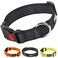 Fida Reflective Dog Collar Nylon Dog Collars with Neon Colors for SmallMediumLarge Dogs High Visibility Dog Collars with Safety Locking BuckleLarge Black