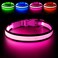 Flashseen LED Dog Collar USB Rechargeable Light Up Dog Collar Lights Adjustable Comfortable Soft Mesh Safety Pet Collar for Small Medium Large Dogs Large Candy Pink