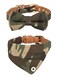 Gyapet Small Dog Collar Set 2Pcs Puppy Cat Collar with Bow Tie Bandana Durable PU Leather Canvas Tiny Pet Scarf for Small Breed Pets camoGreen
