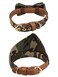 Gyapet Small Dog Collar Set 2Pcs Puppy Cat Collar with Bow Tie Bandana Durable PU Leather Canvas Tiny Pet Scarf for Small Breed Pets camoGreen