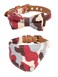 Gyapet Small Dog Collar Set 2Pcs Puppy Cat Collar with Bow Tie Bandana Durable PU Leather Canvas Tiny Pet Scarf for Small Breed Pets camored