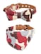 Gyapet Small Dog Collar Set 2Pcs Puppy Cat Collar with Bow Tie Bandana Durable PU Leather Canvas Tiny Pet Scarf for Small Breed Pets camored
