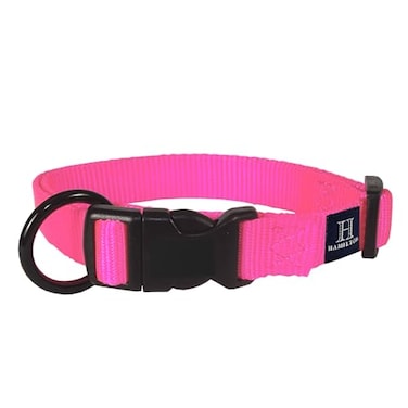 Hamilton Adjustable Nylon Dog Collar for Small Medium Large Dogs Hot Pink 1 Wide x 1826 Neck