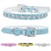 HOWWFALY Pet Bling Accessories Cat and Dog Rhinestone Collar PU Leather Adjustable Collar Medium Bule