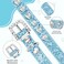 HOWWFALY Pet Bling Accessories Cat and Dog Rhinestone Collar PU Leather Adjustable Collar Medium Bule