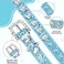 HOWWFALY Pet Bling Accessories Cat and Dog Rhinestone Collar PU Leather Adjustable Collar Medium Bule
