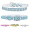 HOWWFALY Pet Bling Accessories Cat and Dog Rhinestone Collar PU Leather Adjustable Collar Medium Bule