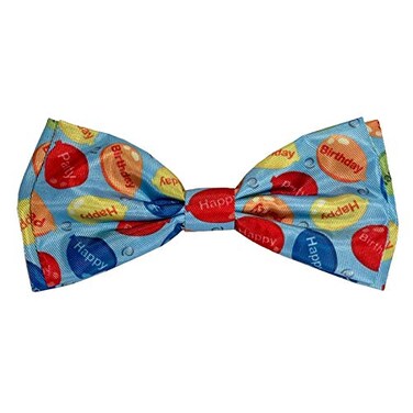 Huxley & Huxley Kent Party Time Blue Bow Tie Small Cute Comfortable Durable Fun Bow Tie for Dogs Cats