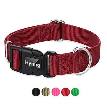 Hyhug Small Dog Collar QuickRelease Red HeavyDuty Nylon Puppy Collar Adjustable Durable Pet Supplies for Boy Girl Dogs Small Red