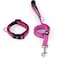 IVY&amp;LANE IVYLANE Reflective Dog Collar and Leash SetAdjustable Neoprene Padded Dog Collars Breathable Nylon Pet Collar for Small Medium Large DogsSmallFuchsia Pink