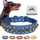 Kawagogo Spiked Studded Dog Collar Antibite PU Leather Collar for Small Medium Large Dogs Blue L