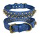 Kawagogo Spiked Studded Dog Collar Antibite PU Leather Collar for Small Medium Large Dogs Blue L