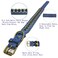 Kawagogo Spiked Studded Dog Collar Antibite PU Leather Collar for Small Medium Large Dogs Blue L