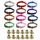 KEJJNYER 14 Pack Goat Collars with Bells Adjustable Nylon Goat Bells for Collars Sheep with Bell Bell Collar with Quick Release Buckle and Leashes for Horse