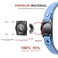 Odokele Leather AirTag Dog Collar Waterproof Dog Collar with Air Tag Holder Compatible with Apple Air Tag Reflective Durable Comfortable Padded GPS Dogs Collars Blue L