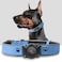 Odokele Leather AirTag Dog Collar Waterproof Dog Collar with Air Tag Holder Compatible with Apple Air Tag Reflective Durable Comfortable Padded GPS Dogs Collars Blue L