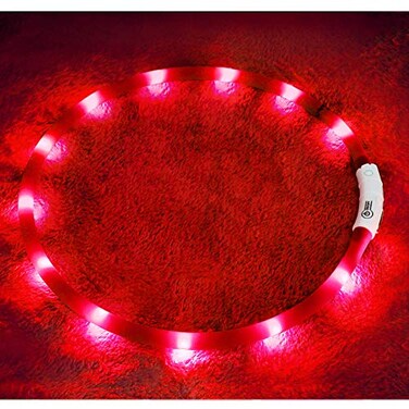 Fashion&amp;cool LED Dog CollarUSB Rechargeable Glowing Dog Collars Light Up Collar Improved Pet Safety Visibility at Night 3 Flashing ModesWaterResistant LED Lighted Fits for Small Medium Large Dogs