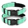 LIEVUIKEN 2 Pack Reflective Dog Collar with Safety Locking Buckle Adjustable Soft Breathable Comfortable Nylon Pet Collar for Small Medium and Large Dogs Turquoise XS