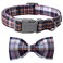 lionet paws Lionet Paws Dog and Cat Collar with Bowtie Grid Collar Plastic Buckle Light Adjustable Collars for Small Medium Large Dogs