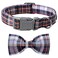 lionet paws Lionet Paws Dog and Cat Collar with Bowtie Grid Collar Plastic Buckle Light Adjustable Collars for Small Medium Large Dogs
