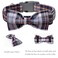lionet paws Lionet Paws Dog and Cat Collar with Bowtie Grid Collar Plastic Buckle Light Adjustable Collars for Small Medium Large Dogs