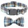 lionet paws Lionet Paws Dog and Cat Collar with Bowtie Grid Collar Plastic Buckle Light Adjustable Collars for Small Medium Large Dogs
