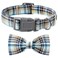 lionet paws Lionet Paws Dog and Cat Collar with Bowtie Grid Collar Plastic Buckle Light Adjustable Collars for Small Medium Large Dogs