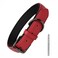 Lmlpt Leather Dog Collar Soft Padded Heavy Duty Strong Collars Comfortable Basic Pet Collar with Adjustable RustProof Metal Buckle Best Gift for Small Medium Large DogsRedS
