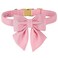 M MACA Maca Bates Cherry Pink Dog Collar with Cute Solid Sailor Bow Tie for Extra Large Girl Boy DogsGirly Adjustbale Durable Breakaway Soft Collars with Bowtie for Female Male PuppyPet with Metal Buc