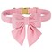 M MACA Maca Bates Cherry Pink Dog Collar with Cute Solid Sailor Bow Tie for Extra Large Girl Boy DogsGirly Adjustbale Durable Breakaway Soft Collars with Bowtie for Female Male PuppyPet with Metal Buc