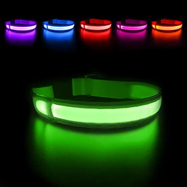 MASBRILL LED Dog Collar Light Up Dog Collars Rechargeable Waterproof Night Walking Glowing Dog Collar for Small Medium Large Dogs