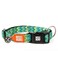 Max & Max Molly Urban Pets Smart ID Dog Collar Soft Neoprene Waterproof Machine Washable Power Buckle Gotcha QR Tag Custom App Profile Vintage Green Stripe L