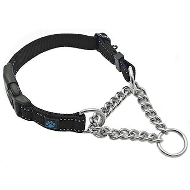 Max and Neo Stainless Steel Chain Martingale Collar We Donate to a Dog Rescue for Every Collar Sold Small Black