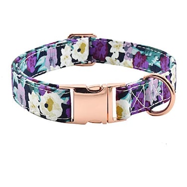 XPangle Metal Buckle Dog Collar Durable Adjustable Dog Collar Soft for Small Medium Large Dogs S1014in Flower5