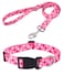 Mihqy Dog Collar and Leash Set Adjustable Heart Dog Collar Love Theme Perfect for Small Medium Large DogsPink Heart SetS