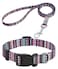 Mihqy Dog Collar and Leash Set with Bohemia Floral Tribal Geometric Patterns Soft Ethnic Style Collar Adjustable for Small Medium Large DogsBohemian Purple SetL