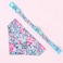 Mile High Life Girl Dog Collars Cute Bandana Collar Soft Poly Cotton Fabric Collars for Small Dogs Flower Fruit PatternCarnation Collar BandanaS