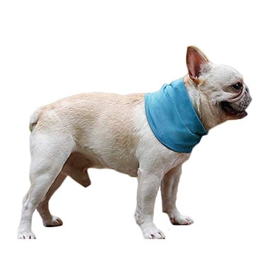 NACOCO 2 Pcs Dog Instant Cooling Scarf Summer Pet Bandana Cats Collar Ice Towels for Bulldog Blue M