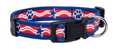 Native Pup American Flag Dog Collar Red White and Blue Patriotic Collars for 4th of July USA Adjustable Small Medium Large Breed Dogs Large Paws