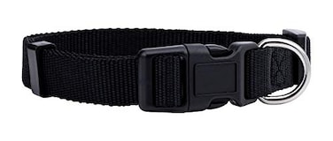 Native Pup Basic Nylon Dog Collar Adjustable for Small Medium Large pet and Puppies Accessories Cute Colors for Male Female boy Girl Puppy Medium Black