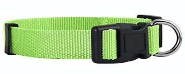 Native Pup Basic Nylon Dog Collar Adjustable for Small Medium Large pet and Puppies Accessories Cute Colors for Male Female boy Girl Puppy Medium Neon