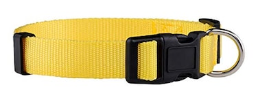 Native Pup Basic Nylon Dog Collar Adjustable for Small Medium Large pet and Puppies Accessories Cute Colors for Male Female boy Girl Puppy Medium Yellow