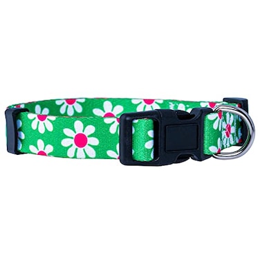 Native Pup Flower Dog Collar Adjustable Small Medium Large Cute Girl Female Summer Spring Pretty Designer Puppy Essentials Accessories Pink Floral Blue Daisy Rose Medium Green Daisy