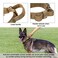 OEBEESA Tactical Dog Collar Adjustable Military Collar Nylon K9 Collars with Handle and Heavy Duty Metal Buckle for Medium Dogs with 3 Patches and Airtag Case Holder M Brown
