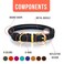 OOPSDOGGY Reflective Rolled Leather Dog Collar Adjustable Soft Padded Pet Collar for Small Medium Large Breed Dogs Black S 1013