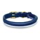 OOPSDOGGY Reflective Rolled Leather Dog Collar Adjustable Soft Padded Pet Collar for Small Medium Large Breed Dogs Blue XXS 79
