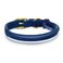 OOPSDOGGY Reflective Rolled Leather Dog Collar Adjustable Soft Padded Pet Collar for Small Medium Large Breed Dogs Blue XXS 79