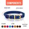 OOPSDOGGY Reflective Rolled Leather Dog Collar Adjustable Soft Padded Pet Collar for Small Medium Large Breed Dogs Blue XXS 79